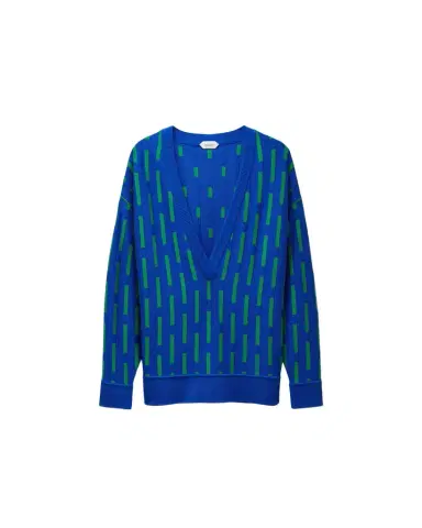 Versace Embroidered-Logo Wool Knit V-Neck Sweater | Thumbnail 1