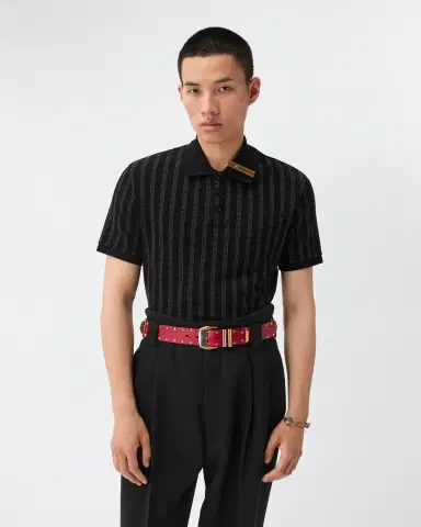 Versace Jacquard Cotton Piqué Polo | Thumbnail 2