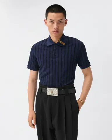Versace Jacquard Cotton Piqué Polo | Thumbnail 2