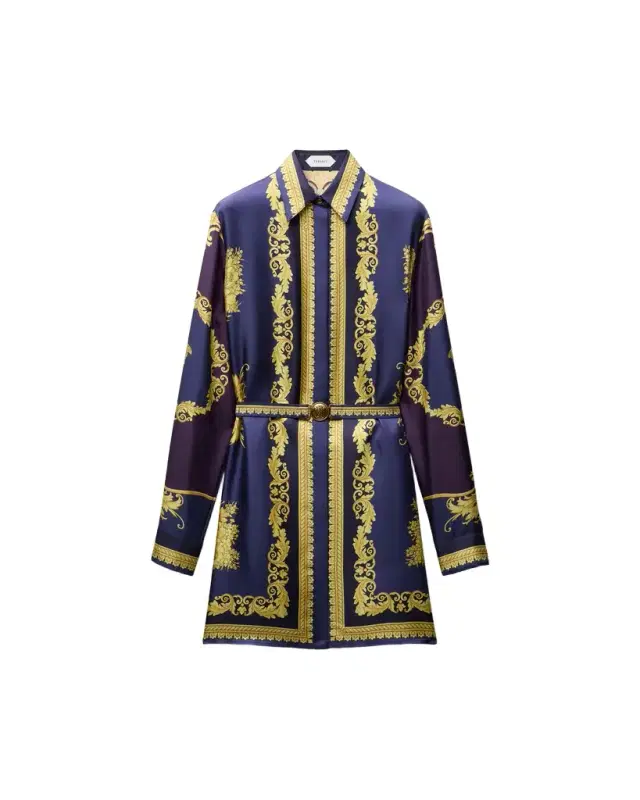 Versace Printed Silk Twill Mini Dress