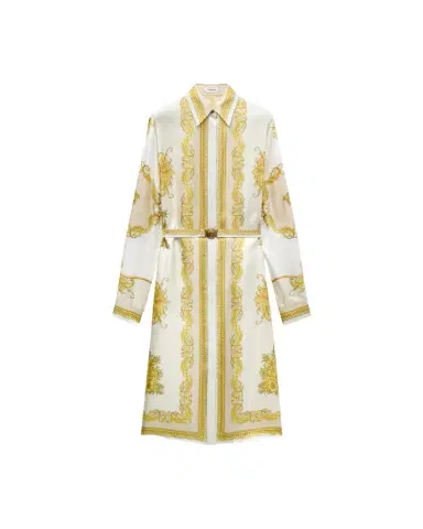 Versace Printed Silk Twill Midi Dress | Thumbnail 1