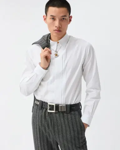 Versace Cotton Poplin Slim Shirt | Thumbnail 2 Versace Cotton Poplin Slim Shirt | Thumbnail 2