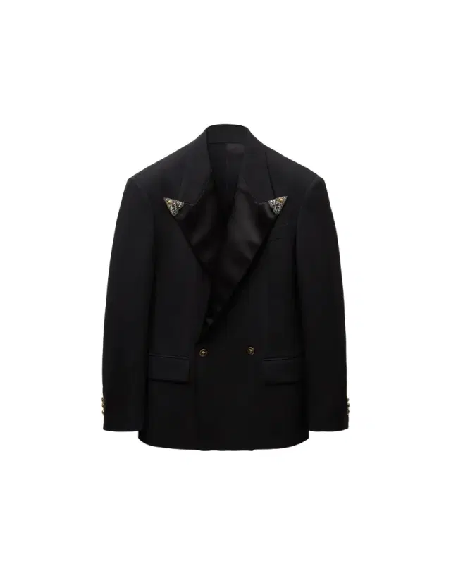 Versace Embroidered-Lapel Wool Stretch Blazer