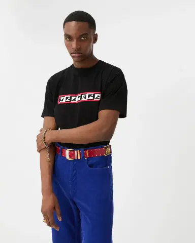 Versace Printed Cotton-Jersey Regular T-Shirt | Thumbnail 2