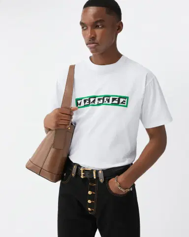 Versace Printed Cotton-Jersey Regular T-Shirt | Thumbnail 2