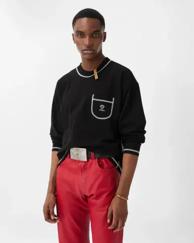 Versace Embroidered-Logo Stretch Cotton Jersey T-shirt | Thumbnail 2 Versace Embroidered-Logo Stretch Cotton Jersey T-shirt | Thumbnail 2