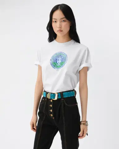 Versace Printed Cotton-Jersey T-Shirt | Thumbnail 2