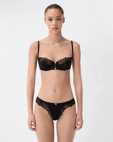Versace Lace-Trim Jacquard Silk Bralette | Thumbnail 2
