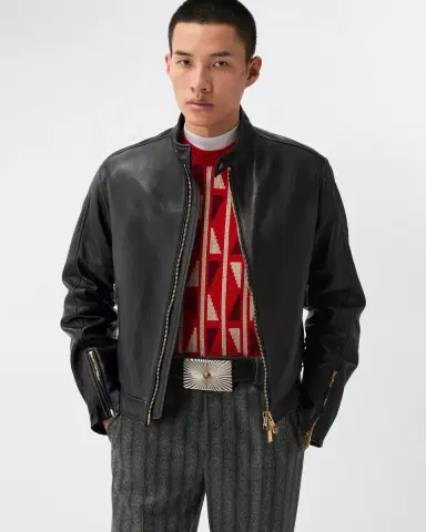Versace Nappa Biker Jacket | Thumbnail 2 Versace Nappa Biker Jacket | Thumbnail 2
