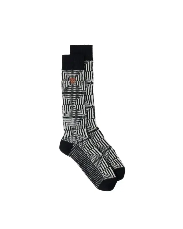 Versace Embroidered-Logo Jacquard Wool Socks