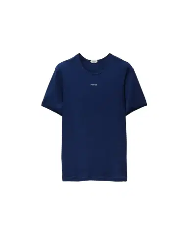 Versace Embroidered-Logo Ribbed Cotton-Jersey T-shirt | Thumbnail 1