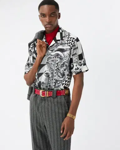 Versace Printed Silk Twill Regular Shirt | Thumbnail 2