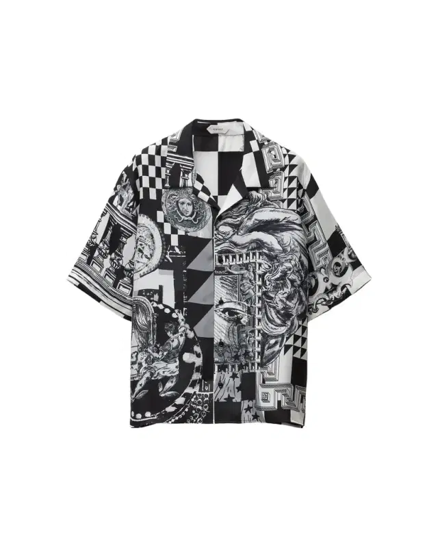 Versace Printed Silk Twill Regular Shirt