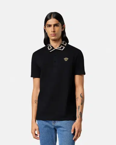 Versace Embroidered Cotton Piqué Polo | Thumbnail 2
