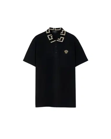 Versace Embroidered Cotton Piqué Polo | Thumbnail 1