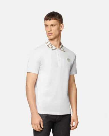 Versace Embroidered Cotton Piqué Polo | Thumbnail 2