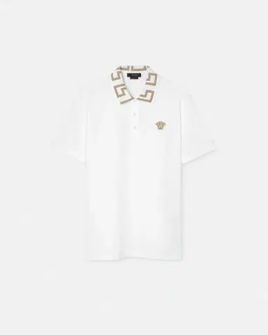 Versace Embroidered Cotton Piqué Polo | Thumbnail 1