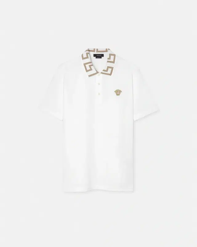 Versace Embroidered Cotton Piqué Polo