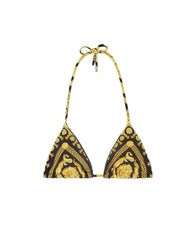 Versace Printed Nylon-Blend Bikini Top
