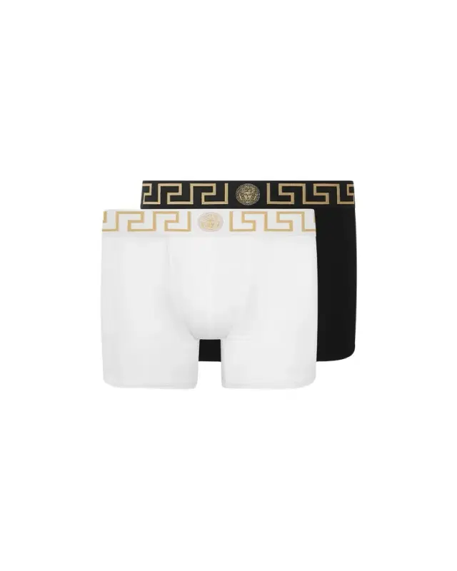 Versace Greca Border Long Trunks 2-Pack