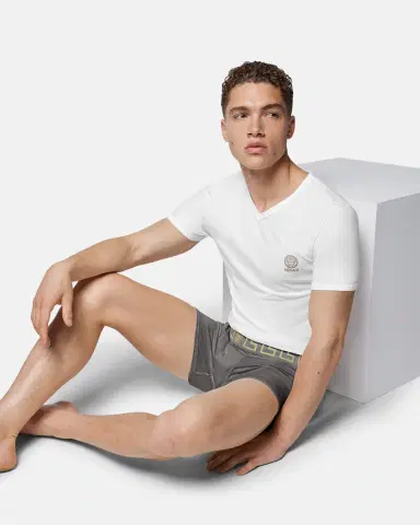 Versace Greca Border Long Trunks 2-Pack | Thumbnail 2 Versace Greca Border Long Trunks 2-Pack | Thumbnail 2
