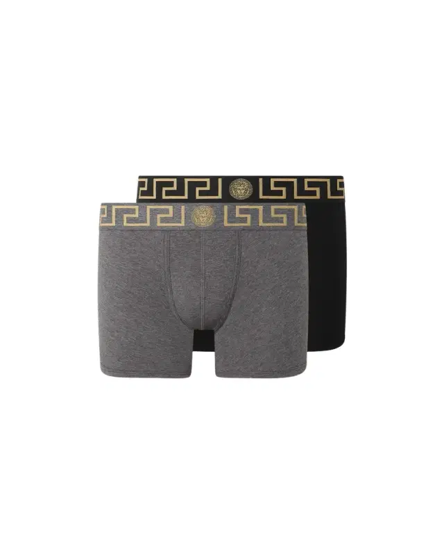 Versace Greca Border Long Trunks 2-Pack