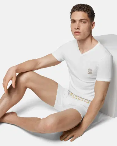 Versace Greca Border Long Trunks 2-Pack | Thumbnail 2 Versace Greca Border Long Trunks 2-Pack | Thumbnail 2