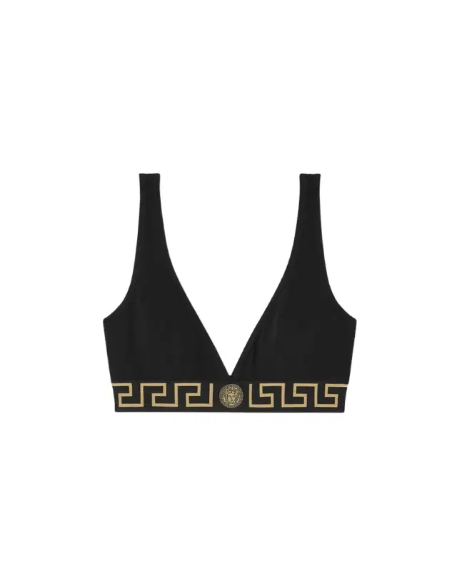 Versace Cotton-Jersey Triangle Bralette