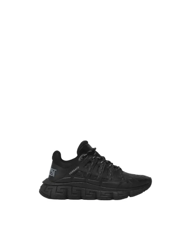 Versace Trigreca Jacquard Leather Sneakers