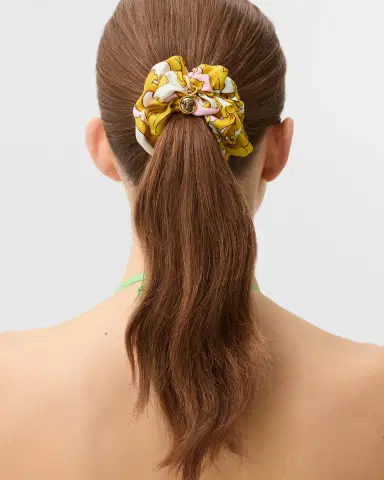 Versace Printed Silk Scrunchie | Thumbnail 2