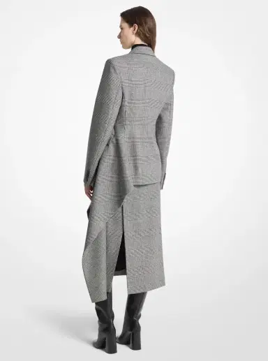 Michael Kors Collection Glen Plaid Wool Cashmere Flannel Blazer in Black | Thumbnail 2