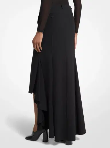 Michael Kors Collection Wool Serge High-Low Trouser Skirt in | Thumbnail 2