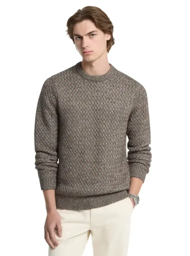 Michael Kors Collection Crosshatch Cotton Blend Sweater in