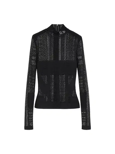Alexander McQueen Women's Sheer Lace Long-Sleeve Top | Thumbnail 1