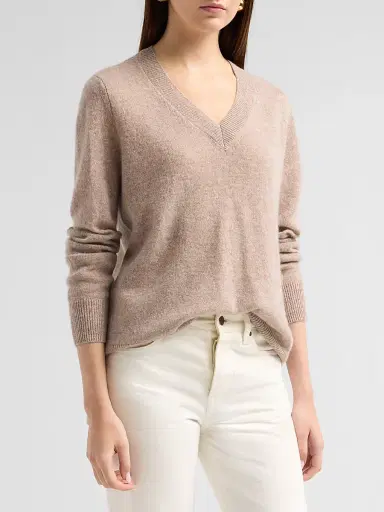 Saks Fifth Avenue Women's Cashmere V-Neck Sweater | Thumbnail 4