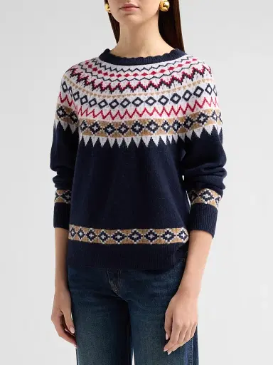Saks Fifth Avenue Women's Fair-Isle-Inspired Cashmere Sweater | Thumbnail 4