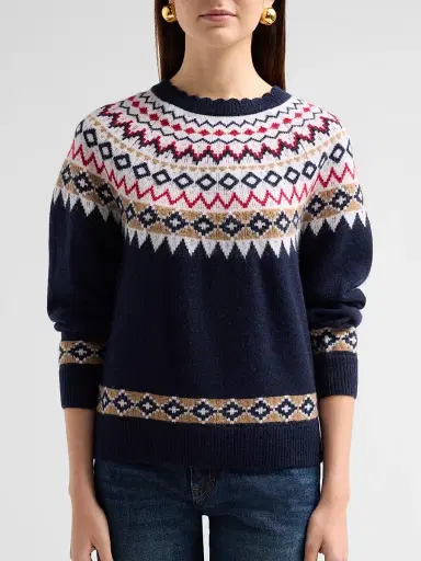 Saks Fifth Avenue Women's Fair-Isle-Inspired Cashmere Sweater | Thumbnail 5