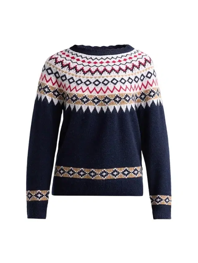 Saks Fifth Avenue Women's Fair-Isle-Inspired Cashmere Sweater