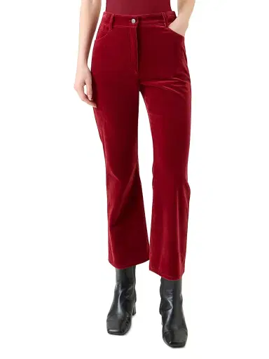 Akris punto Women's Cali Velvet Boot-Cut Crop Pants | Thumbnail 2