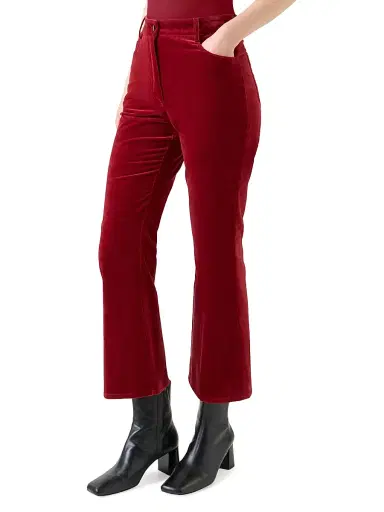 Akris punto Women's Cali Velvet Boot-Cut Crop Pants | Thumbnail 3