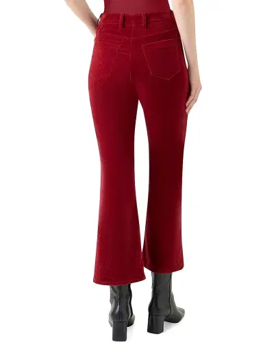 Akris punto Women's Cali Velvet Boot-Cut Crop Pants | Thumbnail 4
