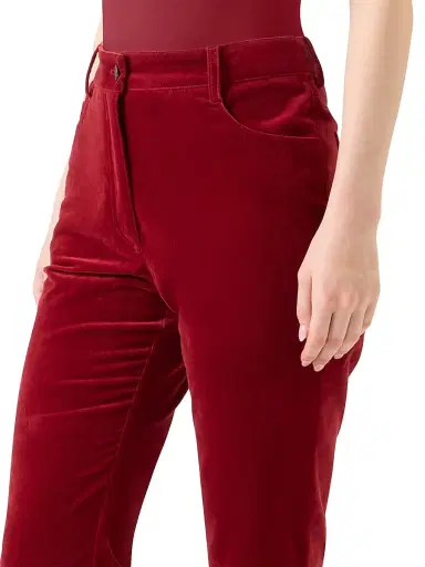 Akris punto Women's Cali Velvet Boot-Cut Crop Pants | Thumbnail 5