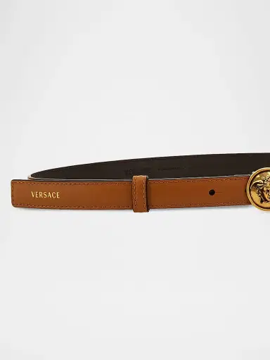 Versace Women's Logo Leather Belt | Thumbnail 2 Versace Women's Logo Leather Belt | Thumbnail 2