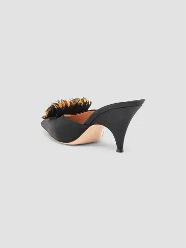 Gianvito Rossi Women's 70MM Crepe Satin Stretch Mules | Thumbnail 2