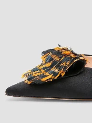 Gianvito Rossi Women's 70MM Crepe Satin Stretch Mules | Thumbnail 3