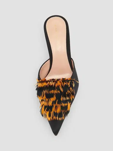 Gianvito Rossi Women's 70MM Crepe Satin Stretch Mules | Thumbnail 4