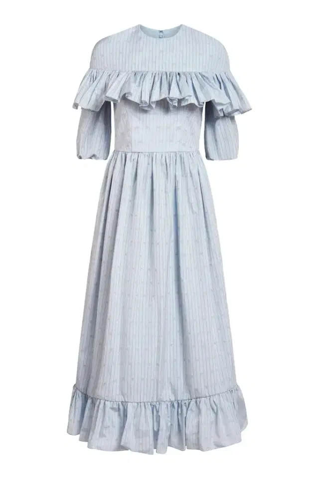 Markarian Buttercup Blue And Yellow Striped Midi Dress