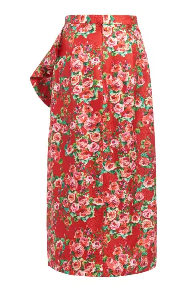 Markarian Shirley Red Rose Floral Ruffle Midi Skirt | Thumbnail 5 Markarian Shirley Red Rose Floral Ruffle Midi Skirt | Thumbnail 5