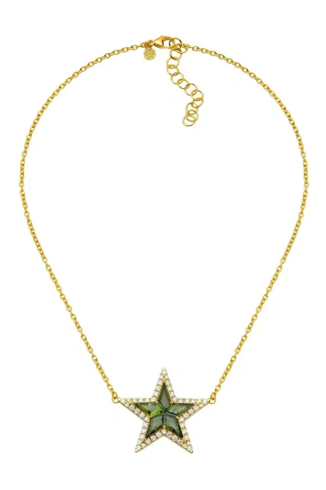 BUDDHA MAMA Diamond Tourmaline Kite Star Necklace