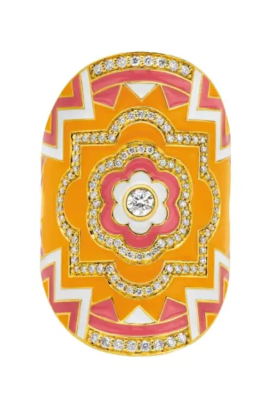 BUDDHA MAMA Diamond Clementine Pink Mandala Wrap Ring | Thumbnail 1
